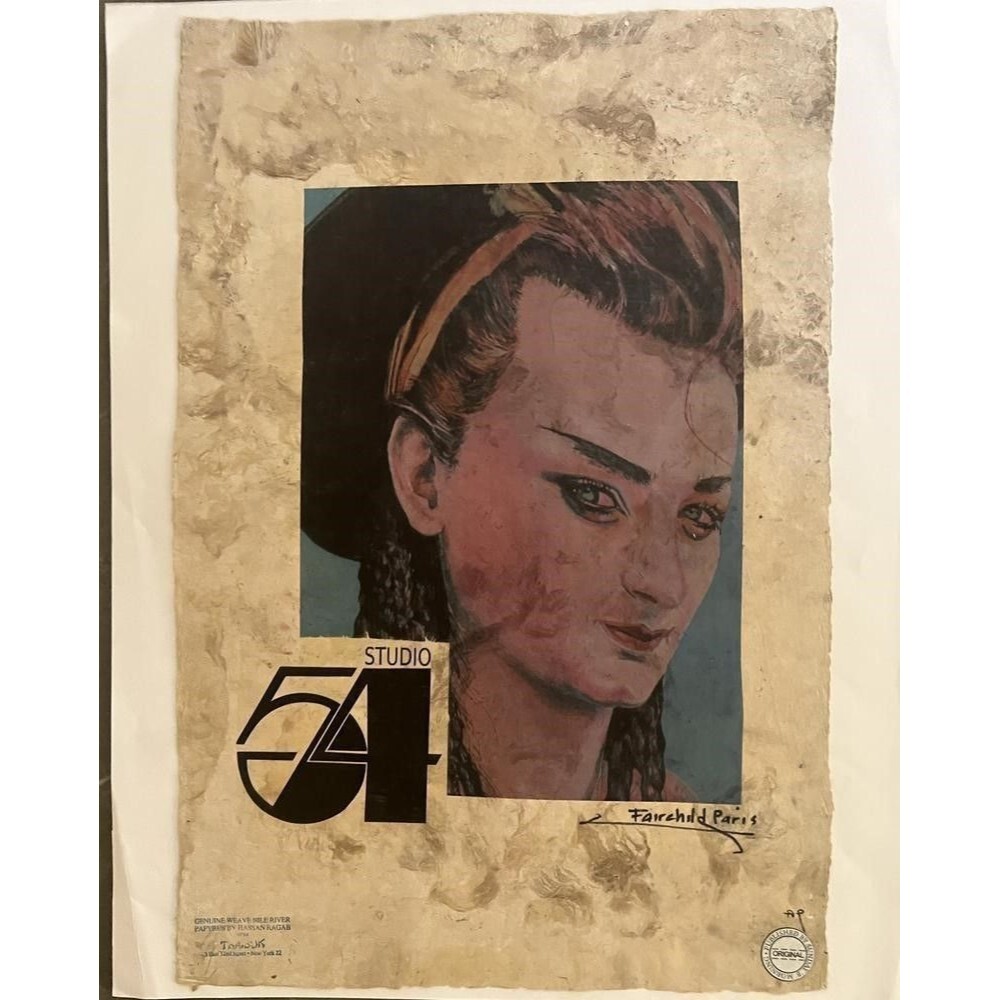 Studio 54 Artist Proof Boy George Style Fairchild Paris Papyrus Art 19x24